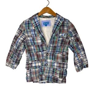 The Children's Place Boys Patchwork Madras Blazer Size 5
